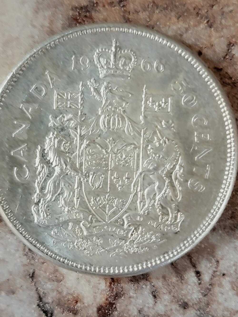 Vintage 1966 Canadian 50 Cent Silver Coin
